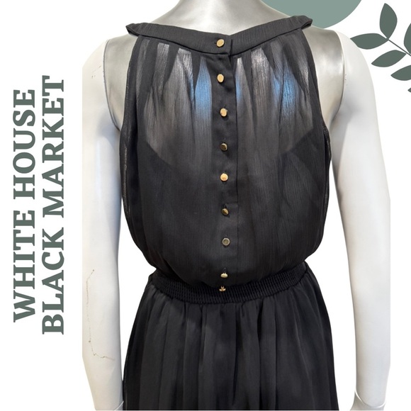 White House Black Market | Classic Black Sleeveless Dress (Size 6) - Picture 4 of 8